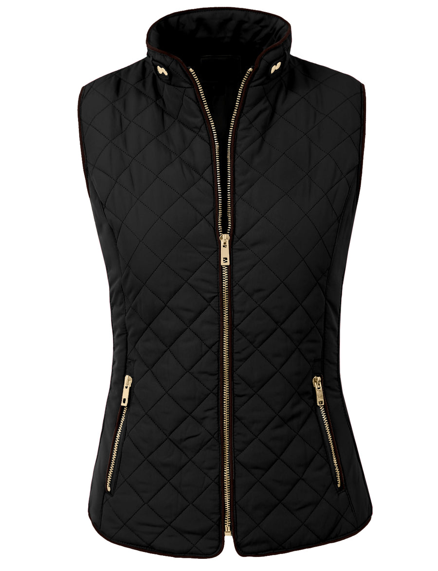 LIGHT WEIGHT QUILTED ZIP VEST NEWJ40 