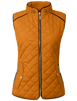 Classic Quilted Front Zip Up Padded Vest