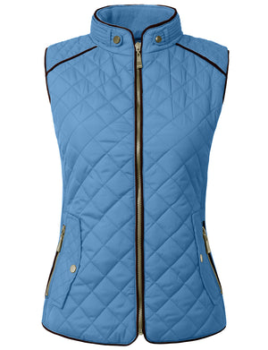 Classic Quilted Front Zip Up Padded Vest