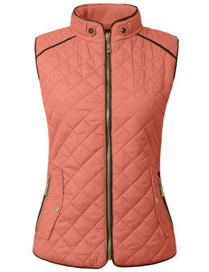 Classic Quilted Front Zip Up Padded Vest