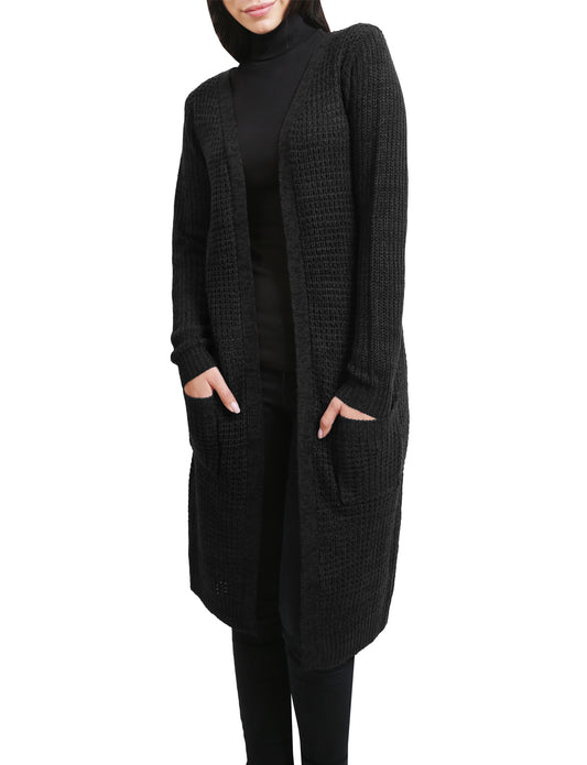 LIGHT WEIGHT OPEN FRONT KNEE LENGTH LONG SLEEVE CARDIGAN SWEATER NEWJ54