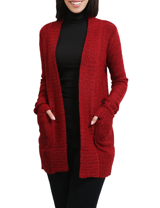 LIGHT WEIGHT OPEN FRONT KNEE LENGTH LONG SLEEVE CARDIGAN SWEATER NEWJ57