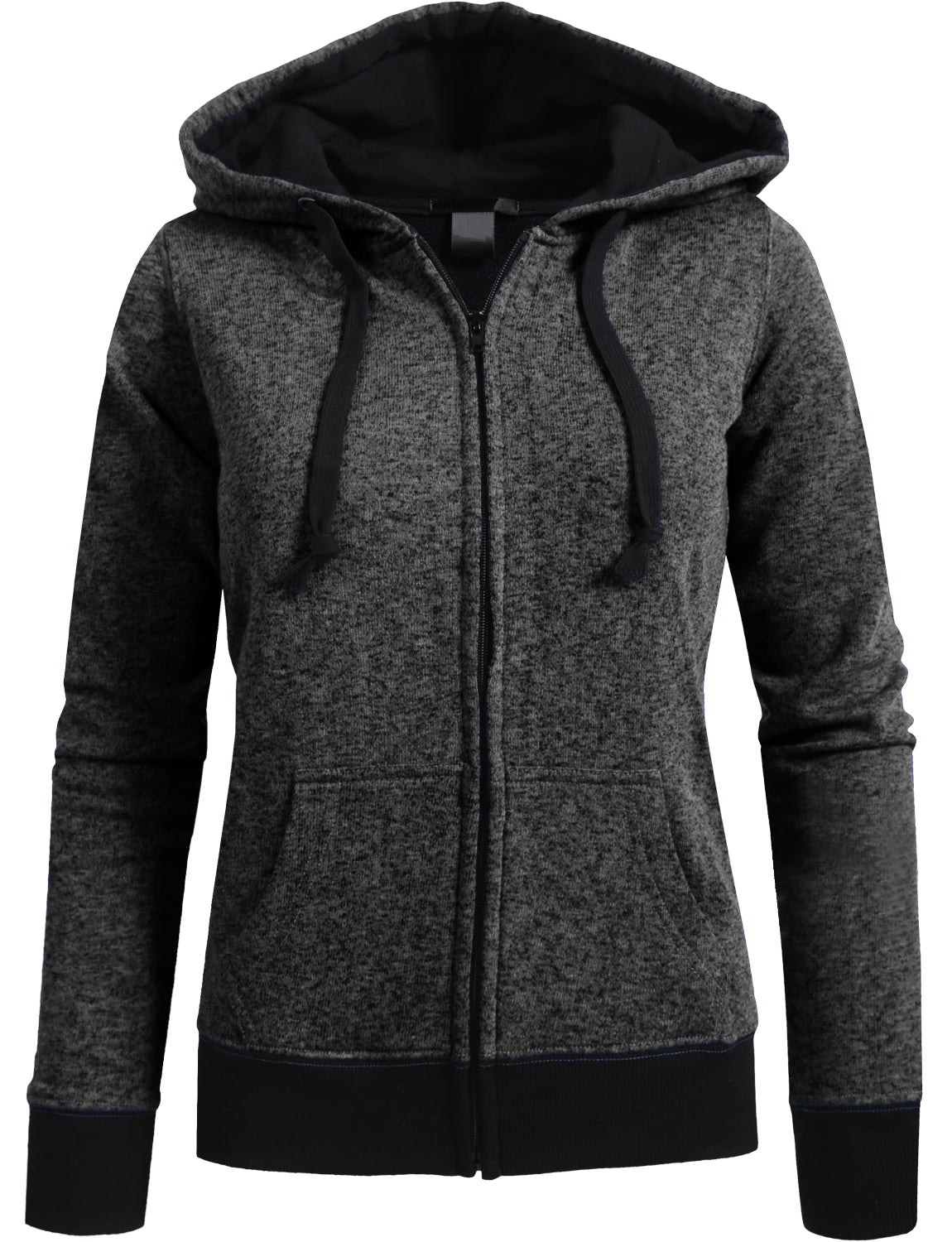 LONG SLEEVE FLEECE HEATHERED ZIP-UP HOODIE NEWJ69 