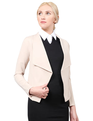 WOMEN’S DRAPED COLLAR LONG SLEEVE OFFICE BLAZER NEWJ86 