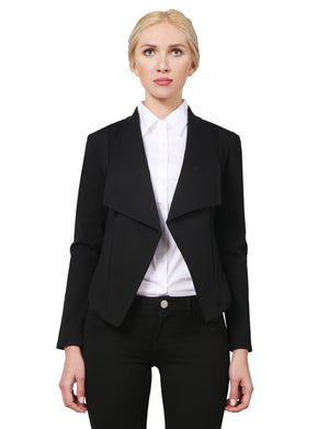 WOMEN’S DRAPED COLLAR LONG SLEEVE OFFICE BLAZER NEWJ86 