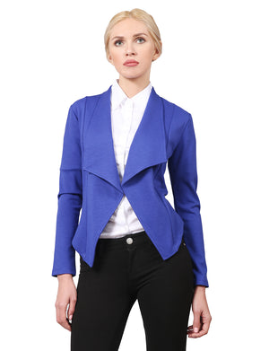 WOMEN’S DRAPED COLLAR LONG SLEEVE OFFICE BLAZER NEWJ86 