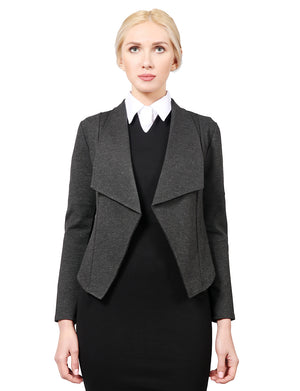 WOMEN’S DRAPED COLLAR LONG SLEEVE OFFICE BLAZER NEWJ86 