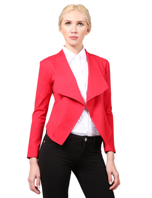 WOMEN’S DRAPED COLLAR LONG SLEEVE OFFICE BLAZER NEWJ86 