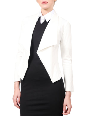 WOMEN’S DRAPED COLLAR LONG SLEEVE OFFICE BLAZER NEWJ86 