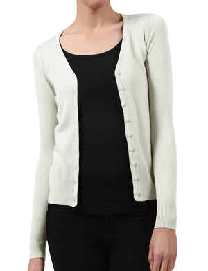 BUTTON DOWN CLASSIC V-NECK CARDIGAN SWEATER WITH STRETCH NEWJ91 