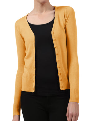 BUTTON DOWN CLASSIC V-NECK CARDIGAN SWEATER WITH STRETCH NEWJ91 