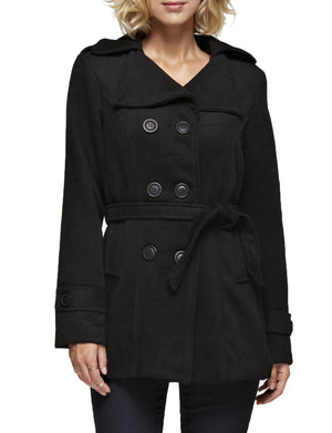 CLASSIC DOUBLE BREASTED PEA COAT WITH BELTS NEWJ913 