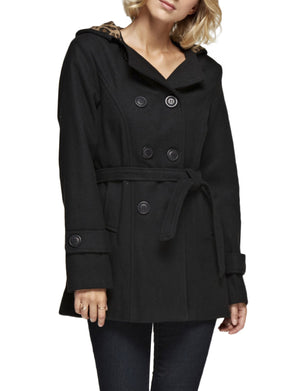 CLASSIC DOUBLE BREASTED PEA COAT WITH BELTS NEWJ914 