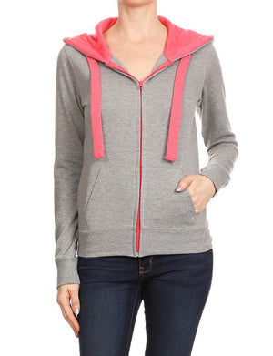 CASUAL WIDE-STRING TRAINING FLEECE HOODED JACKETS NEWJ95 