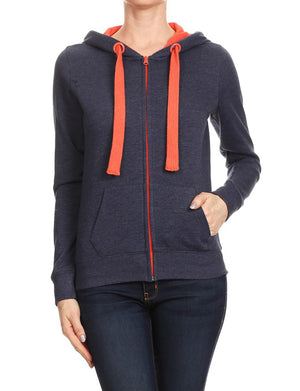 CASUAL WIDE-STRING TRAINING FLEECE HOODED JACKETS NEWJ95 