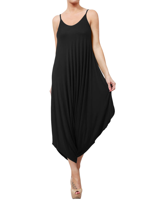 LOOSE FIT HAREM SPAGHETTI STRAP JUMPSUIT DRESS NEWJS03