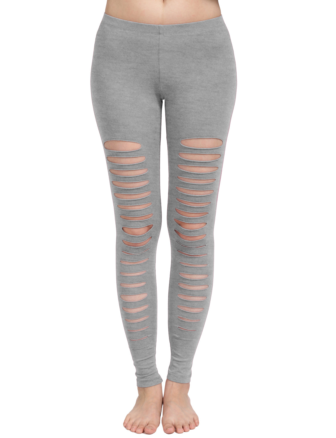 CASUAL ELASTIC LADDER CUT OUT COTTON JERSEY LEGGINGS - NE PEOPLE