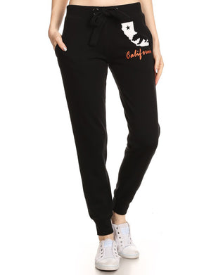 CASUAL WIDE-STRING CALIFORNIA FLEECE JOGGING PANTS NEWP37 