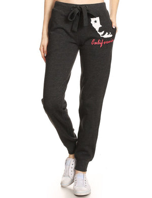 CASUAL WIDE-STRING CALIFORNIA FLEECE JOGGING PANTS NEWP37 