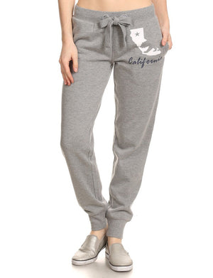 CASUAL WIDE-STRING CALIFORNIA FLEECE JOGGING PANTS NEWP37 