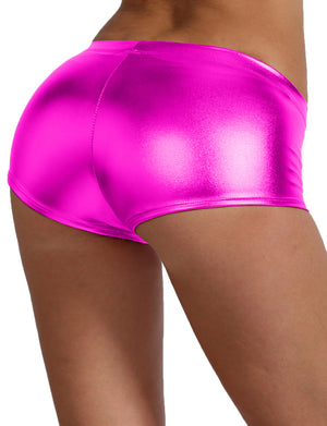 SEXY SHORTS METALLIC/SATIN SPANDEX HOT PANTS NEWP40 