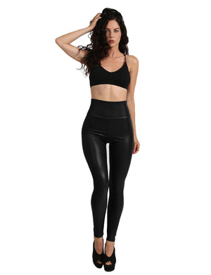 HIGH WAIST FAUX LEATHER LEGGINGS NEWP47 PLUS