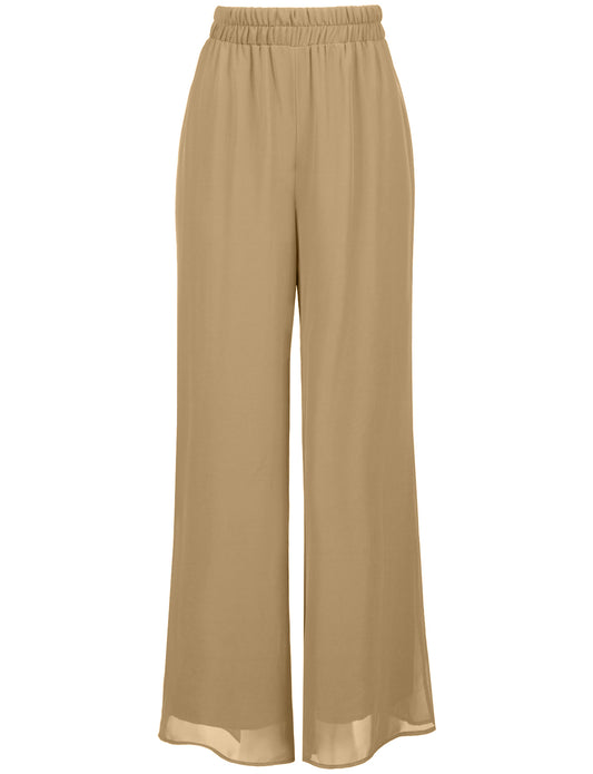 PLUS WIDE LEG PALAZZO/CHIFFON CASUAL PANTS NEWP91