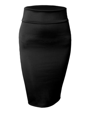 STRETCH BODYCON MIDI OFFICE PENCIL SKIRT NEWSK10 