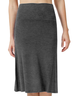 SOLID LIGHT WEIGHT MID LENGTH FLARED MAXI SKIRT NEWSK15 