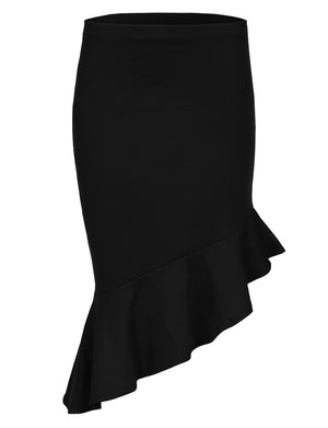 HIGH LOW HEM LINE BANDAGE BODYCON SKIRT NEWSK27 
