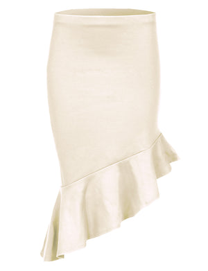 HIGH LOW HEM LINE BANDAGE BODYCON SKIRT NEWSK27 