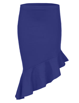 HIGH LOW HEM LINE BANDAGE BODYCON SKIRT NEWSK27 