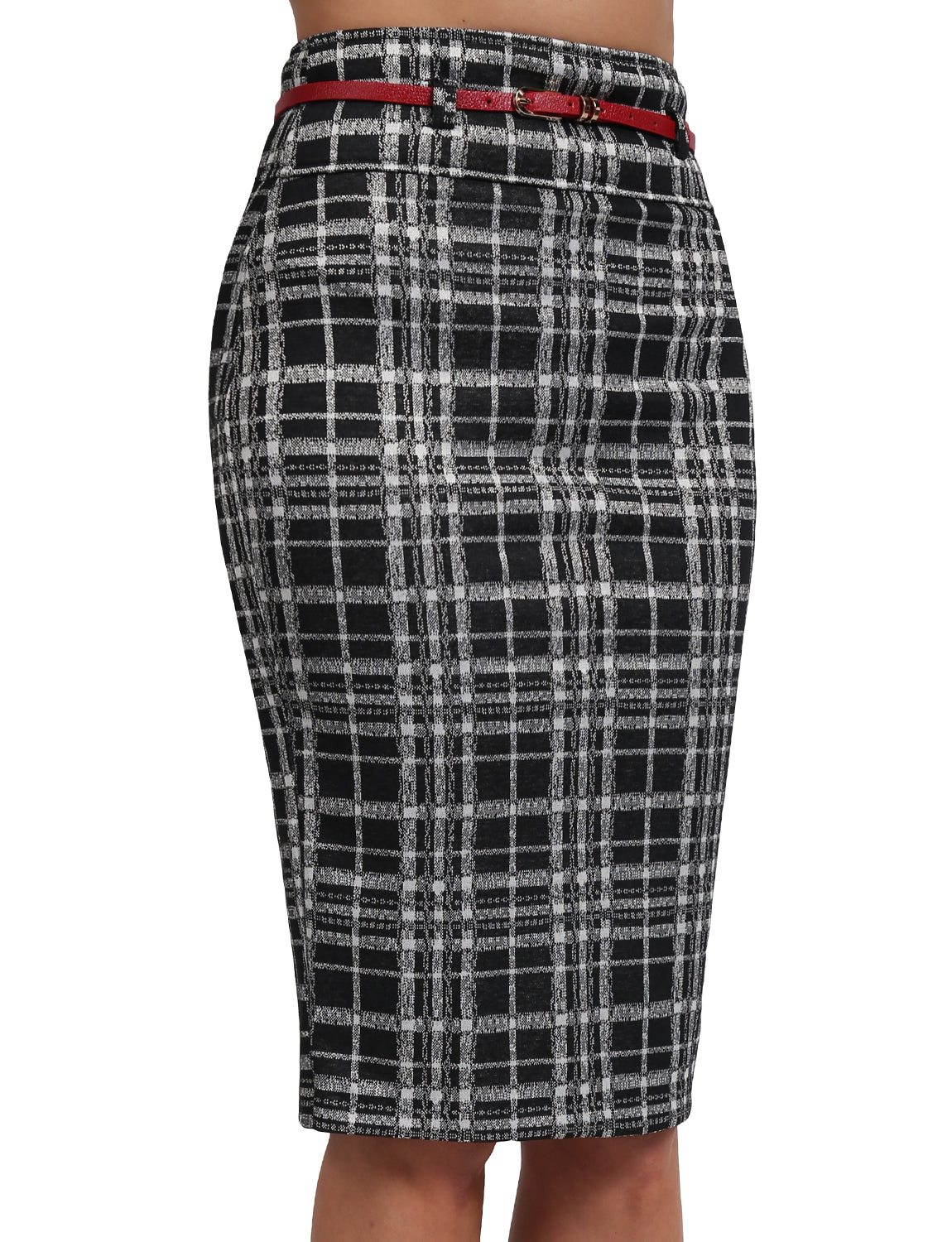 BASIC SOLID KNEE LENGTH WORK OFFICE PENCIL SKIRTS WITH BELT NEWSK37 PLUS