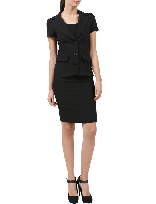 LIGHT WEIGHT SHORT SLEEVE JACKET KNEE HIGH SKIRT SUIT SET NEWSS20