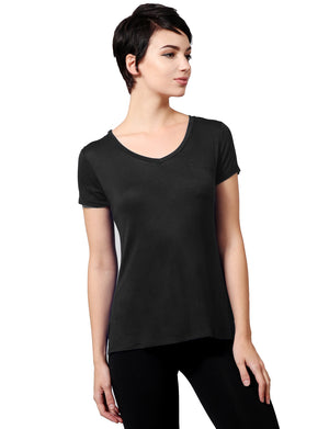 Womens Light V-Neck Basic Short Sleeve Shirt Top with Pocket