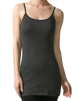 LIGHT WEIGHT BASIC SPAGHETTI STRAP SHELF BRA TUNIC TANK TOP NEWT125 