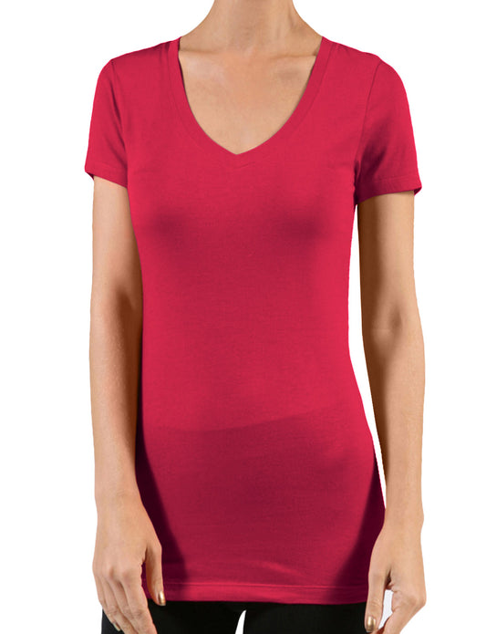 LIGHT WEIGHT SHORT SLEEVE COTTON V-NECK T-SHIRTS NEWT135