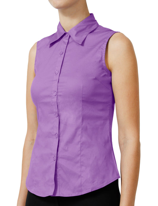 TAILOLILAC SLEEVELESS BUTTON DOWN SHIRTS NEWT15