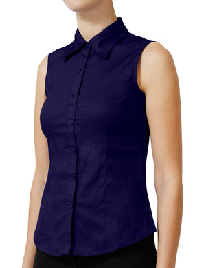 TAILORED SLEEVELESS BUTTON DOWN SHIRTS NEWT15 