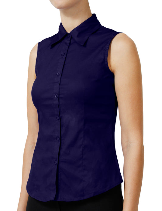 TAILORED SLEEVELESS BUTTON DOWN SHIRTS NEWT15