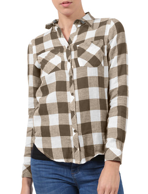 LIGHT WEIGHT LONG SLEEVE PLAID BUTTON DOWN SHIRTS NEWT152 