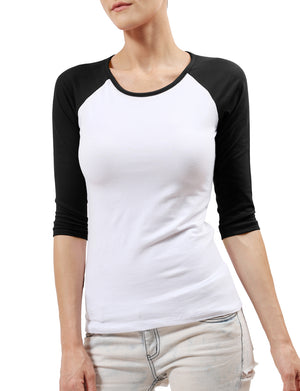 3/4 SLEEVE ROUND NECK RAGLAN BASEBALL T-SHIRTS NEWT166 