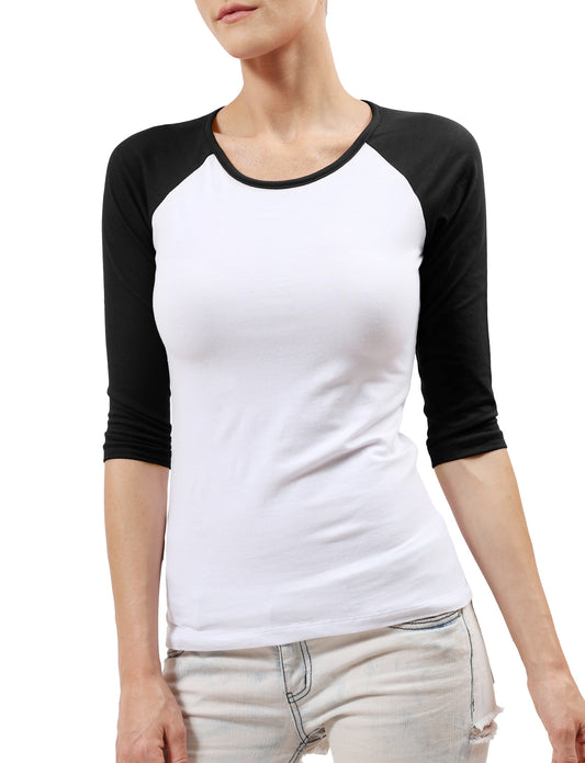 3/4 SLEEVE ROUND NECK RAGLAN BASEBALL T-SHIRTS NEWT166