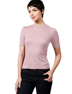 SHORT SLEEVED MOCK NECK RIB-HACCI SHIRT NEWT187 