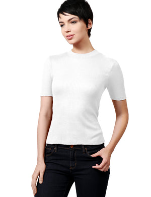 SHORT SLEEVED MOCK NECK RIB-HACCI SHIRT NEWT187 