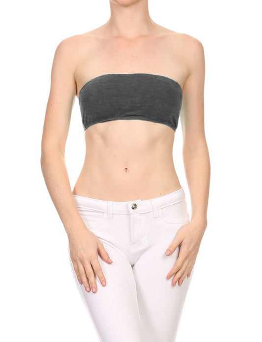 WOMEN’S SOLID STRAPLESS BANDEAU FITTED NEWT188