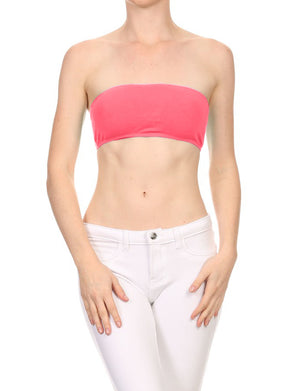 WOMEN’S SOLID STRAPLESS BANDEAU FITTED NEWT188 