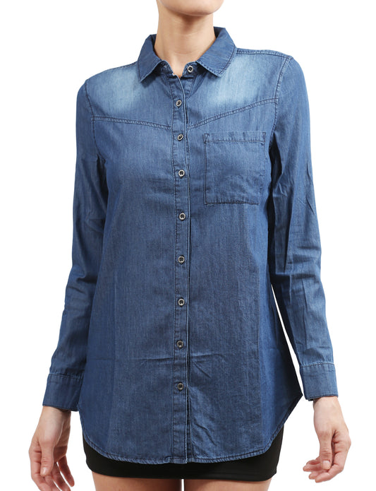 LIGHT WEIGHT ONE POCKET LONG SLEEVE BUTTON DOWN SHIRTS NEWT191 PLUS