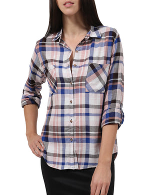 LIGHT WEIGHT LONG SLEEVE PLAID BUTTON DOWN SHIRTS NEWT200 