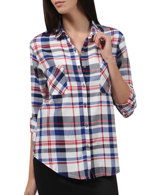 LIGHT WEIGHT LONG SLEEVE PLAID BUTTON DOWN SHIRTS NEWT200 